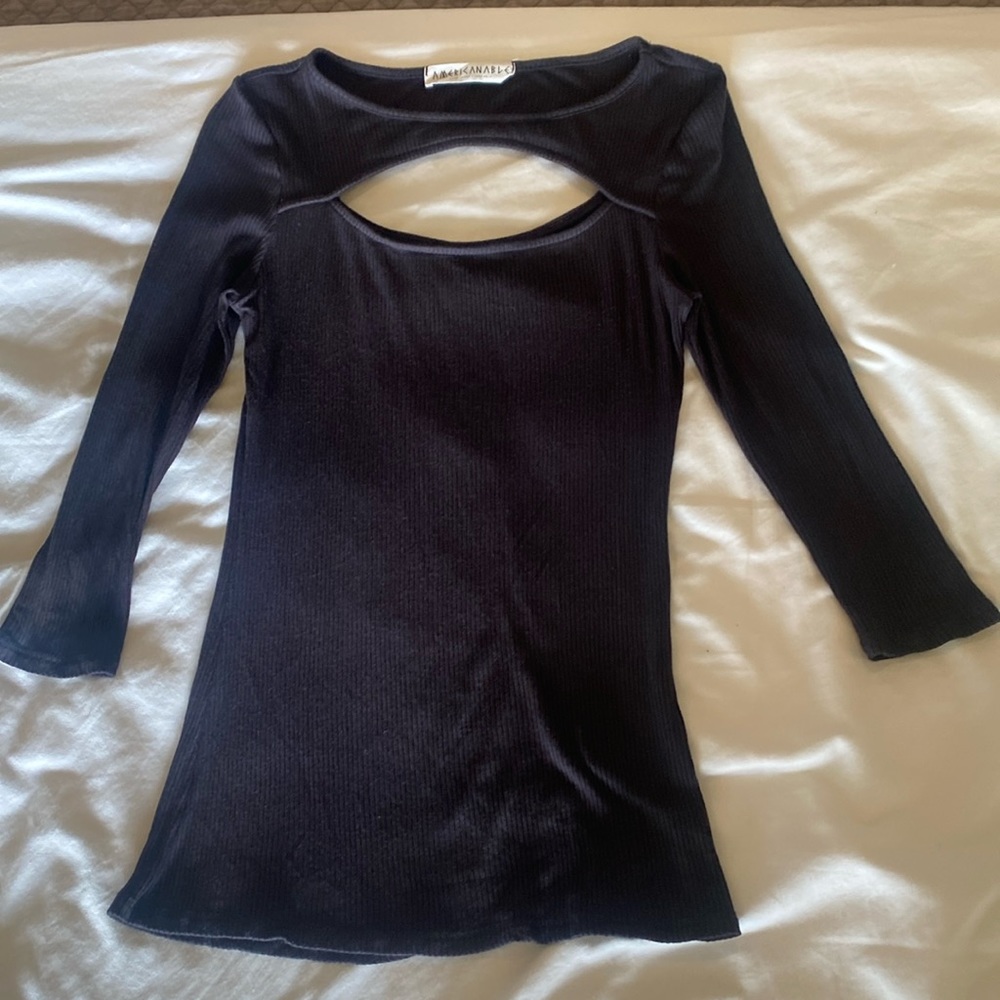 Black Cut out Sexy Top